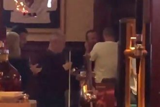 Manchester United fan gives chief executive Ed Woodward a ‘wet willy’ in Kazakhstan bar ahead of Europa Lea