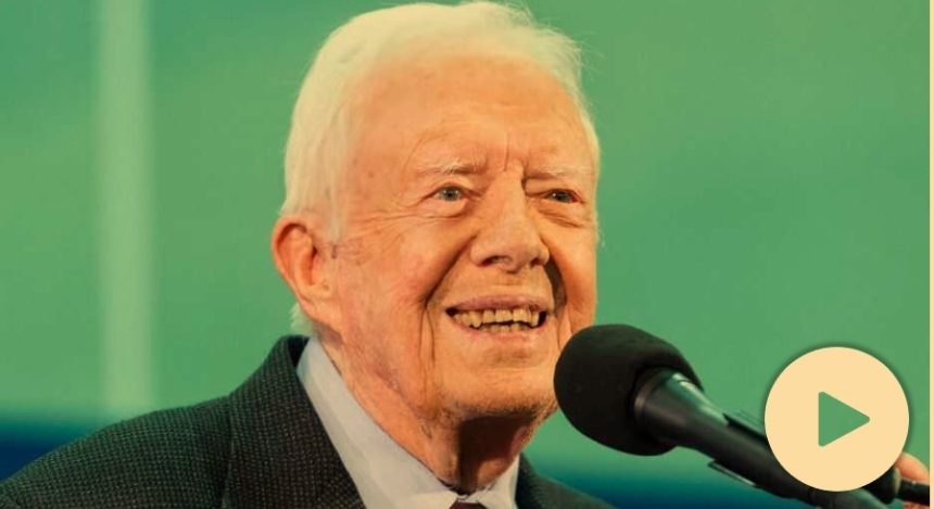 Jimmy Carter, the oldest living former president in history, appeared in good spirits when he addressed Sunday school at Maranatha Baptist Church in Plains, Ga., two weeks after he fell and fractured his pelvis.