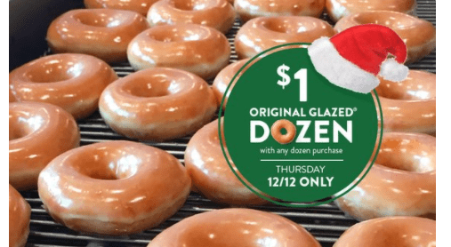 Day of the Dozens: Krispy Kreme Dashing Out Dozen Doughnuts for $1 Come December 12