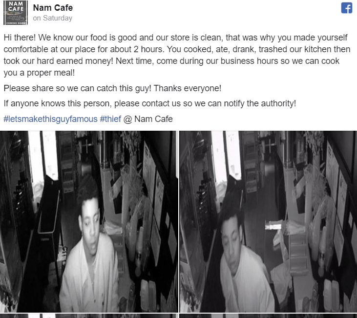 Restaurant thief cooks himself a meal before trashing cafe