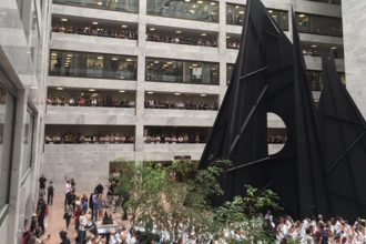 anti-trump-demonstrators-walk-in-circles-in-senate-building’s-lobby,-call-for-president’s-conviction