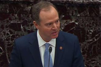 schiff,-on-floor-at-senate-impeachment-trial,-quietly-fumes-at-trump-lawyers’-allegations