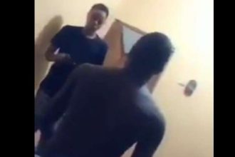 A woman has been caught on camera fighting a man for refusing to pay after sex.