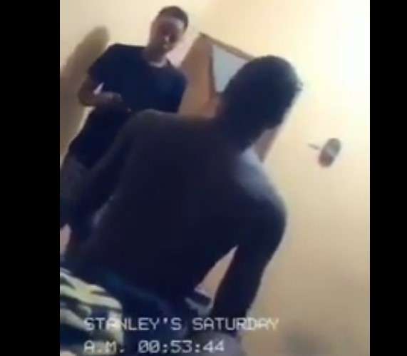 A woman has been caught on camera fighting a man for refusing to pay after sex.