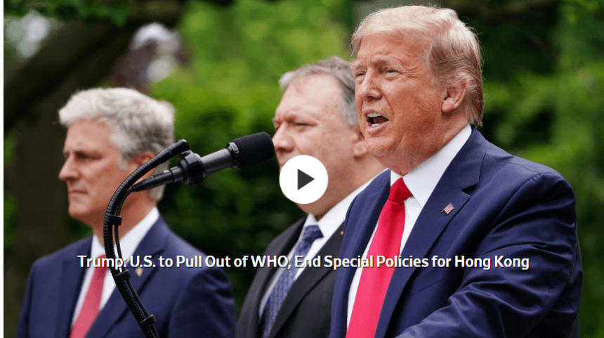 Trump Takes Steps Meant to Punish Beijing Over Hong Kong