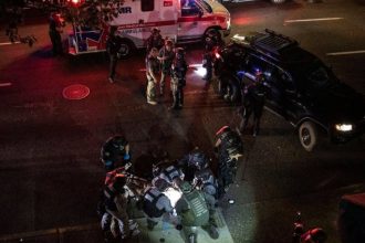 Violent clashes between a massive pro-Trump caravan that drove through Portland, Ore., and Black Lives Matter protesters left at least one person dead in a shooting Saturday evening, according to reports.