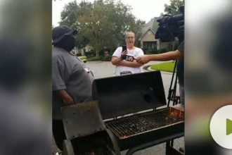 A Louisiana woman was arrested Saturday after setting up a barbecue outside the Lafayette mayor’s home and grilling in protest of a police shooting that left a Black man dead earlier this month.