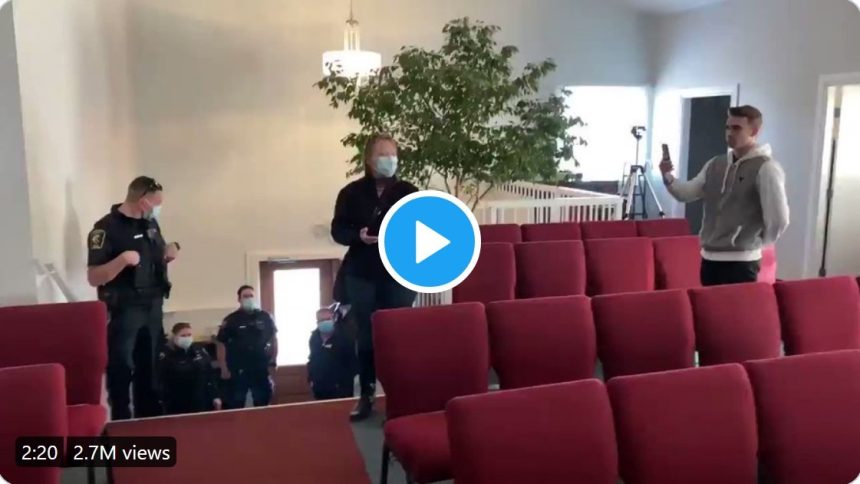Video: Pastor of Calgary church, Pawlowski confronts and drives out police