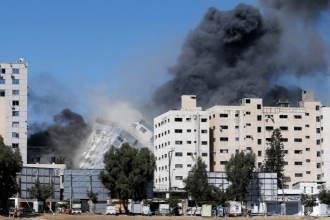 Gaza tower housing Al Jazeera, AP Media office destroyed by Israeli attack