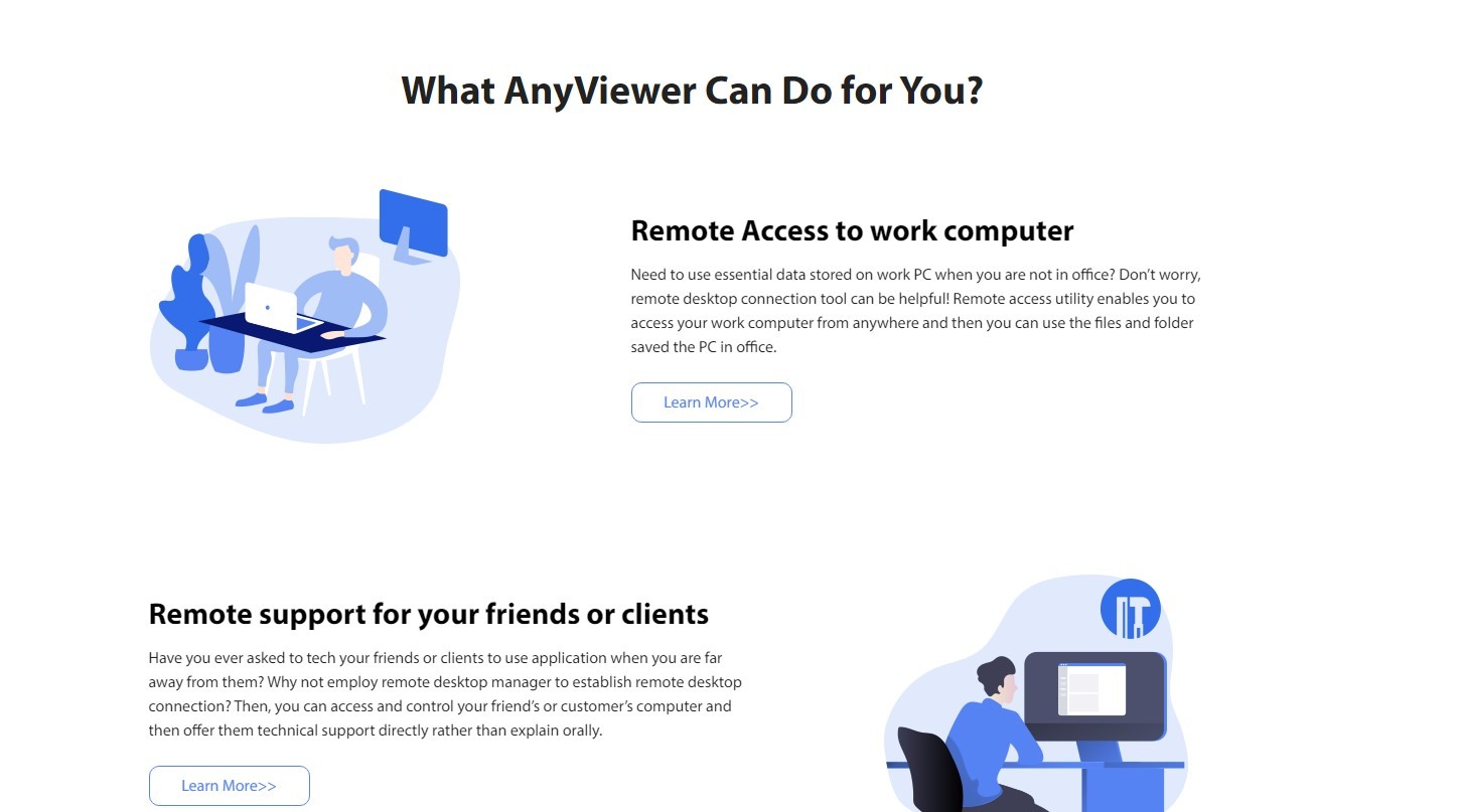 AnyViewer is a sophisticated remote-access tool that merges remote screen control, remote file access, including a robust ability to share the observation or control of displays among users. It is built for large-scale applications. Text, voice conferencing, and video conferencing are all included, and a single-user license allows for remote control of an infinite number of machines.