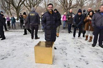 Central Park's Ice Patch Gets a $11.7 Million Gold Cube Display