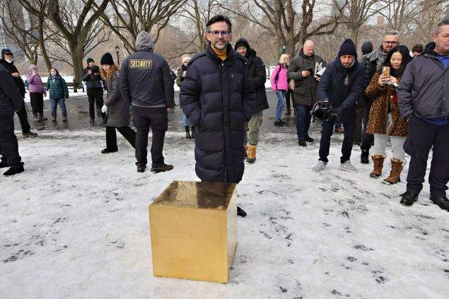 Central Park's Ice Patch Gets a $11.7 Million Gold Cube Display