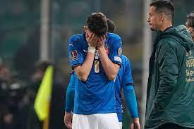 A tearful Jorginho reacts as Italy fails to qualify for the 2022 World Cup.