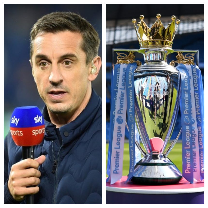 Gary Neville tips one team to challenge Manchester City and Liverpool for the Premier League.