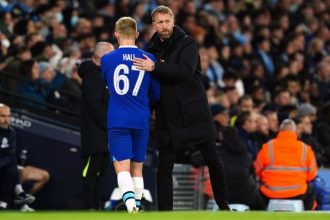 Graham Potter rates Chelsea youngster Lewis Hall's performance against Manchester City.
