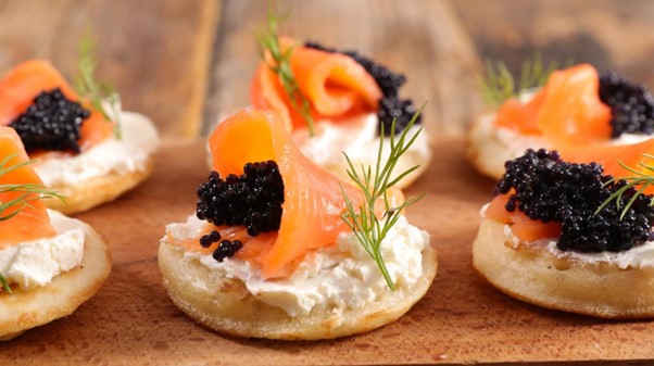 Caviar appetizers for Your New Year's Eve