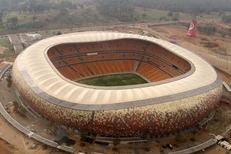 The enormous Soccer City stadium