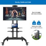 What are the features to look for in a high-quality mobile TV stand?