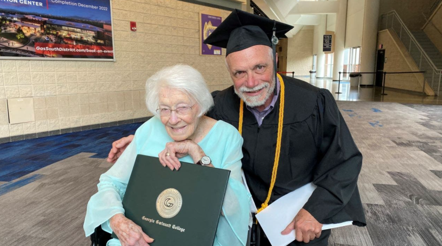 Georgia Man, 72, Graduates College With His 98-year-old Mother in Attendance
