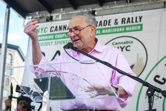 Chuck Schumer’s third consecutive appearance at the NYC Cannabis & Rally in Union Square Park