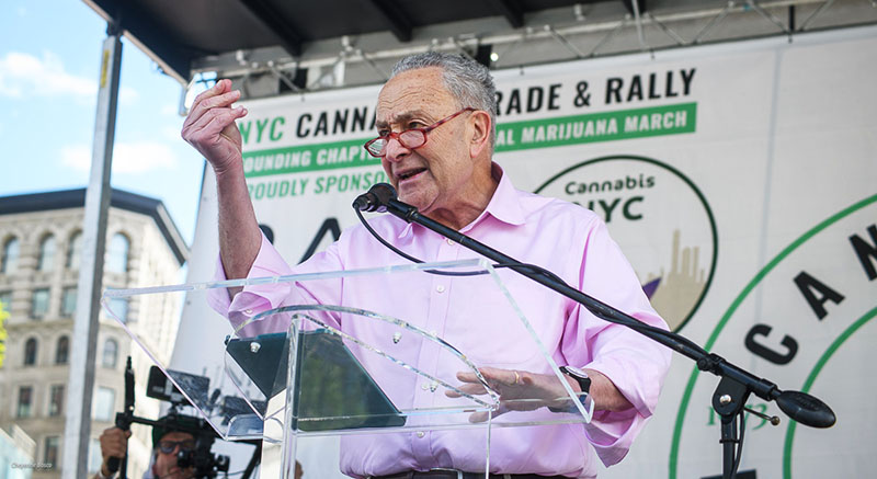 Chuck Schumer’s third consecutive appearance at the NYC Cannabis & Rally in Union Square Park