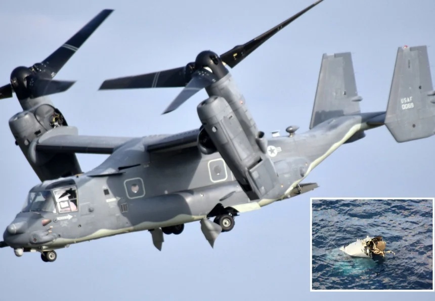 US military Osprey aircraft with 8 people crashes killing 1
