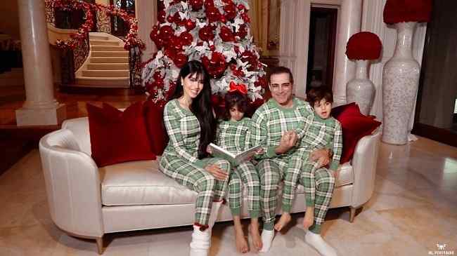 Manny Khoshbin with his wife Leyla Milani and children