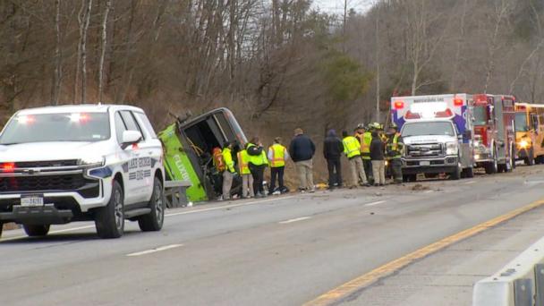 New York City-bound tour bus rollover claim one life and injured 11