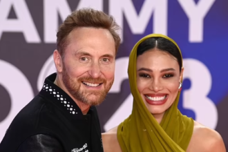 David Guetta Kissis Pregnant Girlfriend Jessica Ledon at Pre-GRAMMY Gala