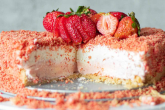 Indulge in Decadence: The Tempting Tale of Strawberry Crunch Cheesecake