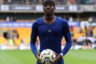 Noni Madueke's reaction after scoring a first senior hat-trick.