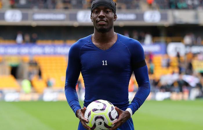 Noni Madueke's reaction after scoring a first senior hat-trick.