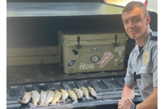 According to the post, Game Warden Will Gilstrap saw something strange when he was scanning the Chattachoochee River for signs of fish movement.