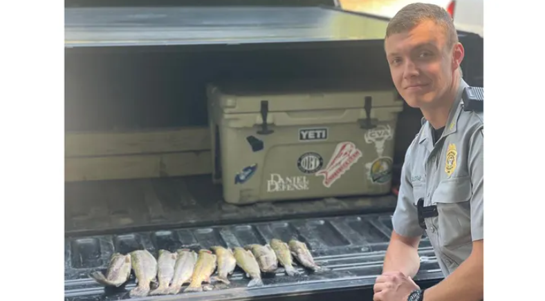According to the post, Game Warden Will Gilstrap saw something strange when he was scanning the Chattachoochee River for signs of fish movement.
