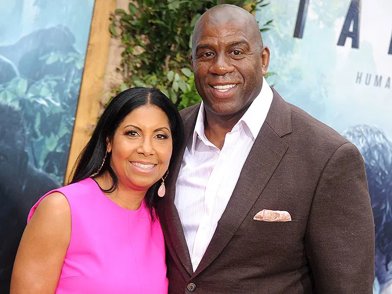 Magic Johnson and his wife, Cookie Johnson