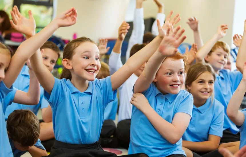 English school children