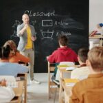 Teacher teaching pupils