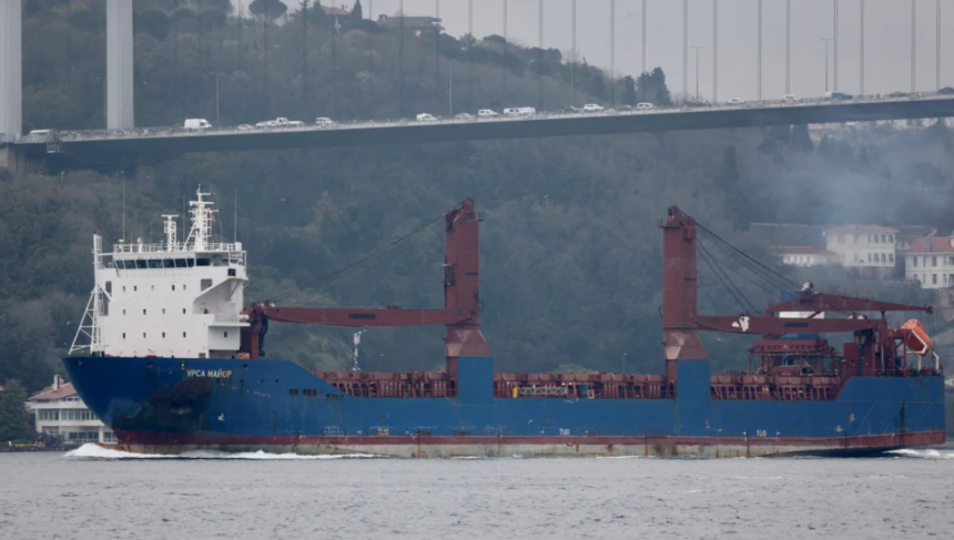 The Russian cargo ship Ursa Major is seen in 2023