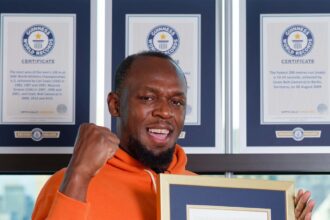Guinness World Records awards the world’s fastest man, Usain Bolt, an ICON certificate